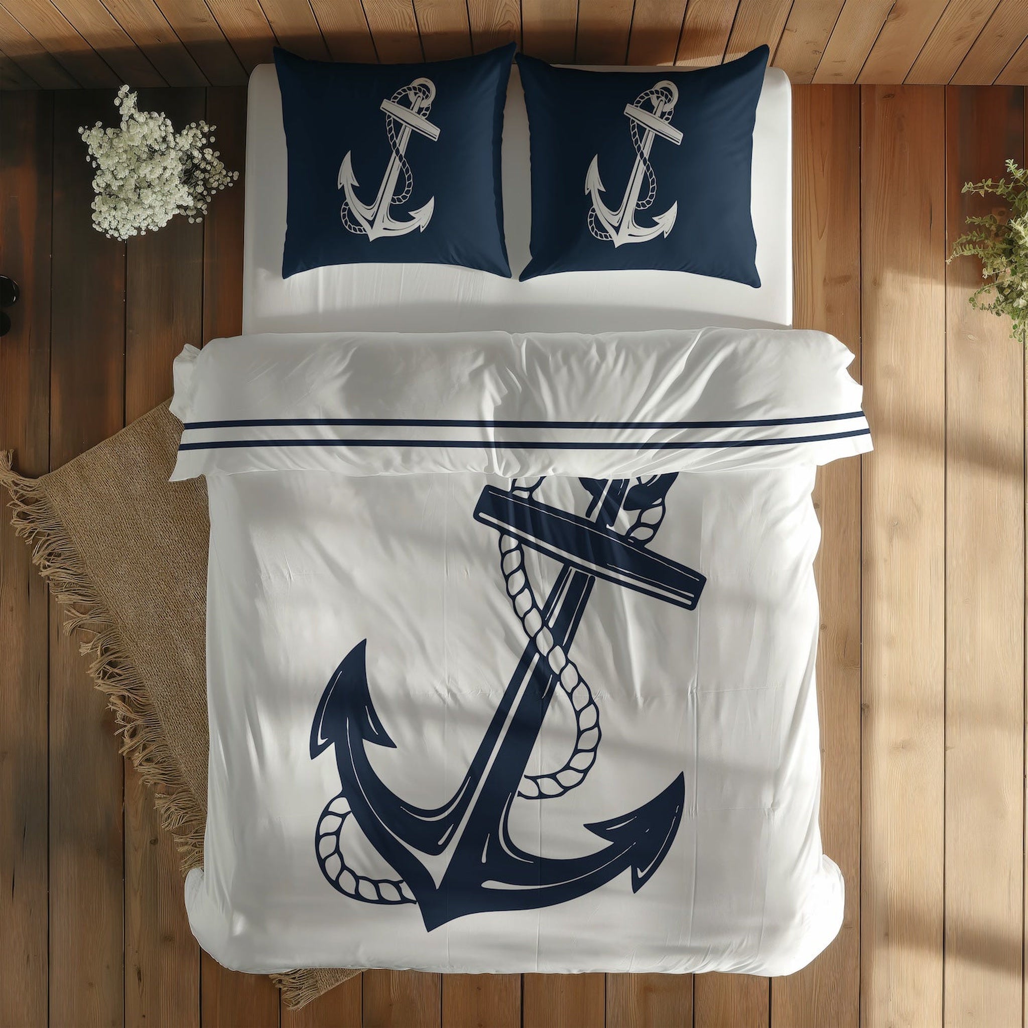 Sailor & Compass / Blue Çift Taraflı Nevresim Takımı