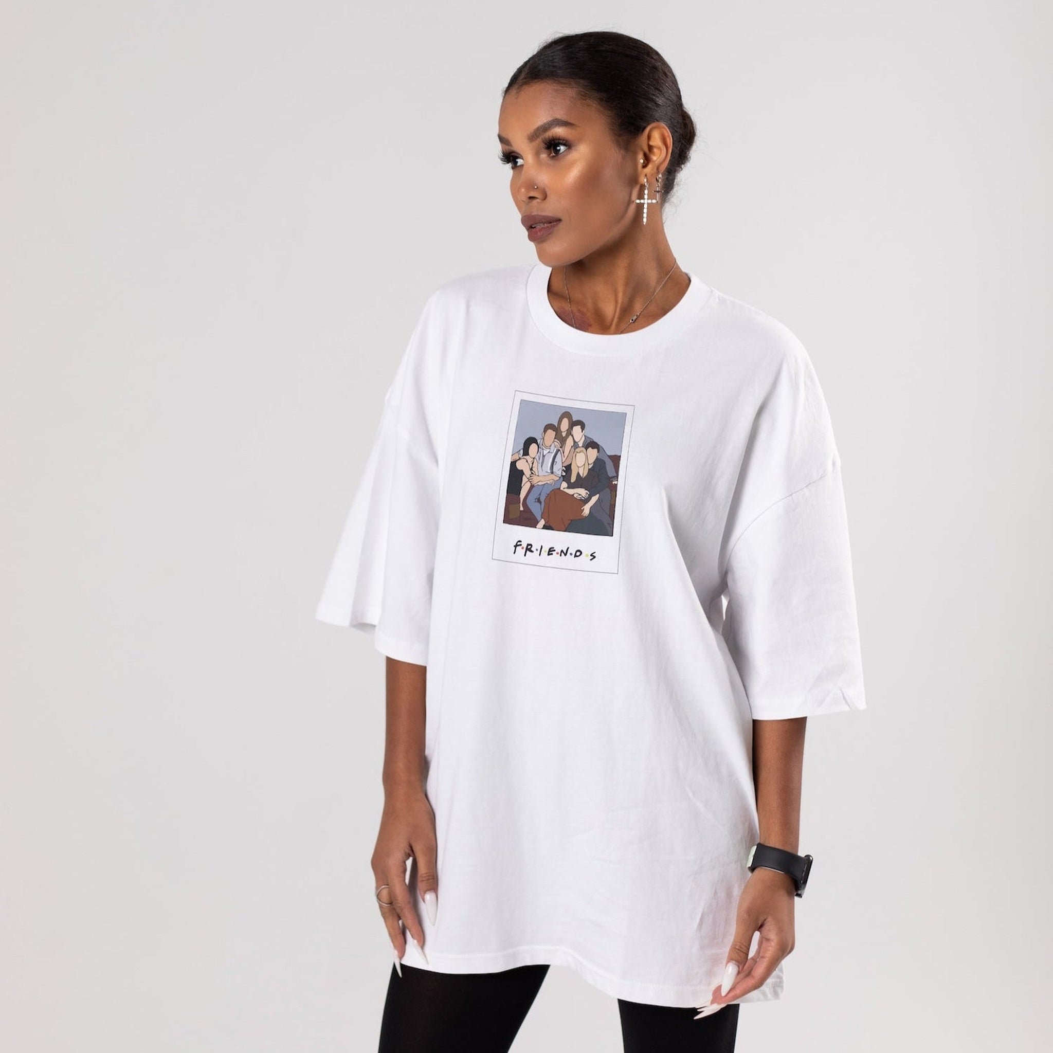 Friends Silüetli Oversize Tişört