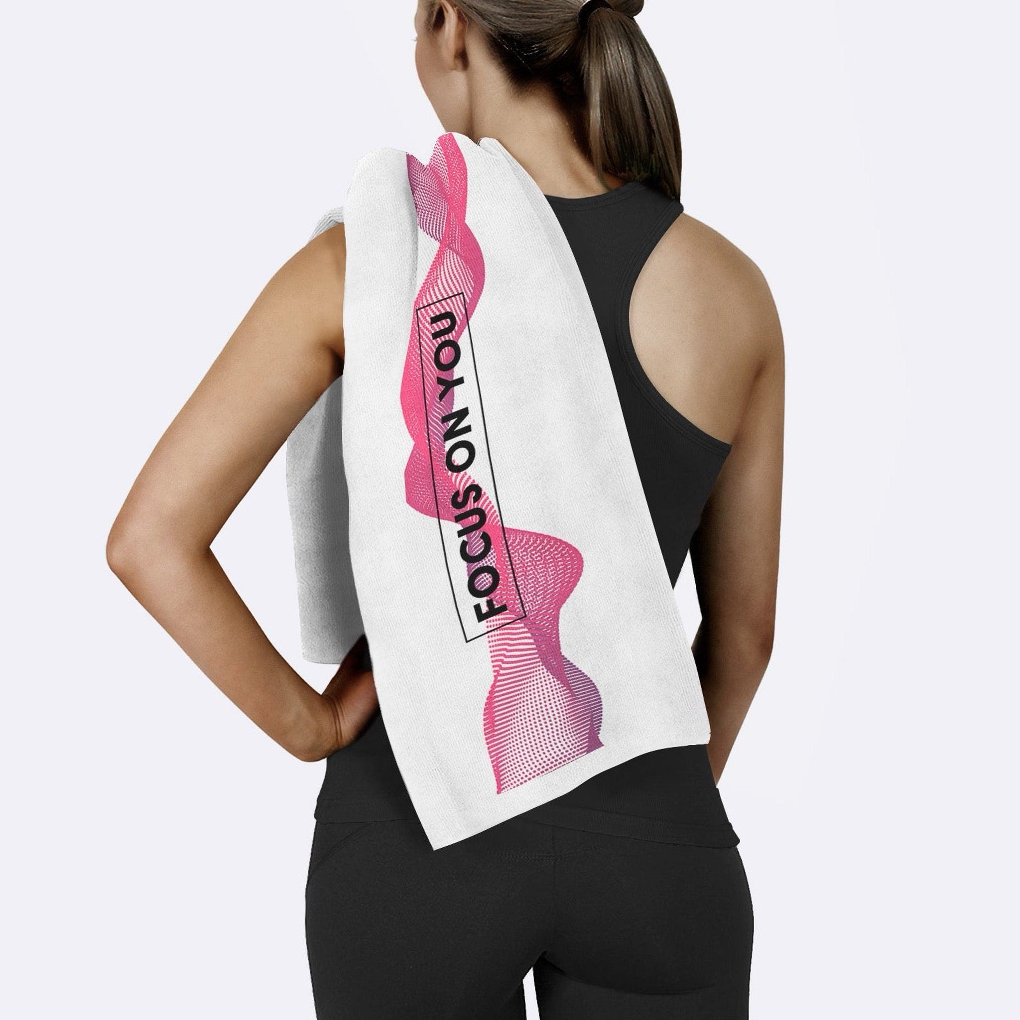 Focus On You / Pembe-Beyaz Spor Havlusu