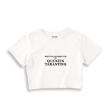 Quentin Tarantino Crop Tişört — Beyaz