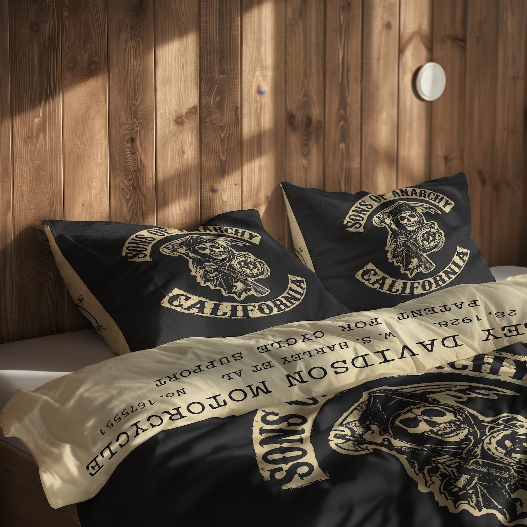 Sons of Anarchy & Harley Davidson Model 28B Vintage Çift Taraflı Nevresim Takımı