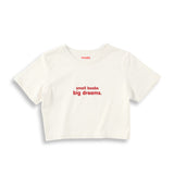 Small Boobs Big Dreams Crop Tişört — Ekru