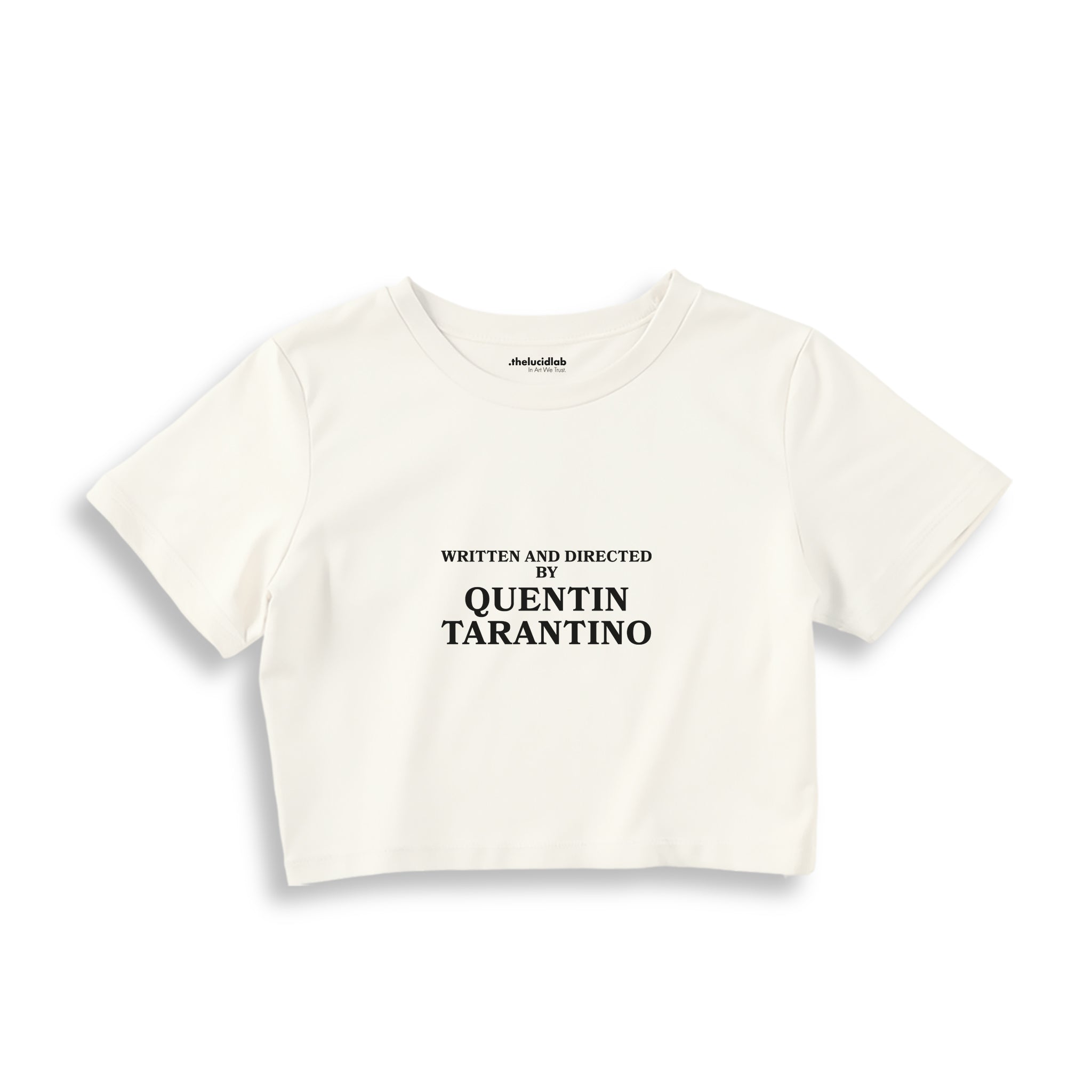 Quentin Tarantino Crop Tişört — Ekru