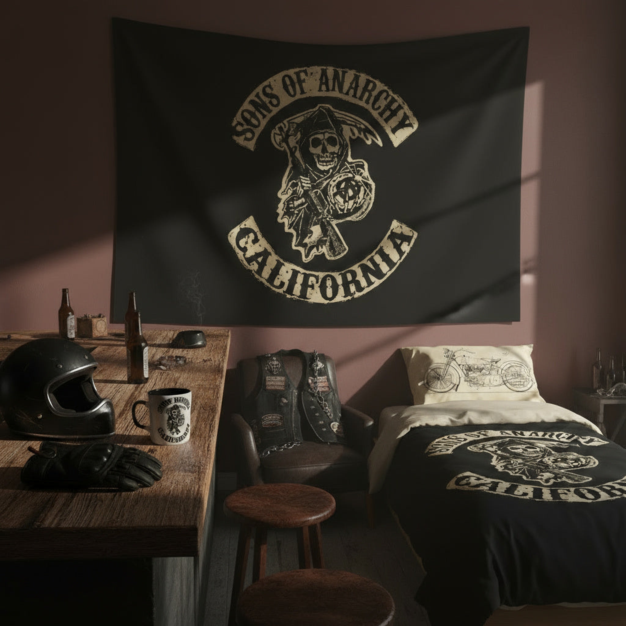 Sons of Anarchy Reaper's Bundle | Nevresim Takımı | Duvar Örtüsü | Kupa