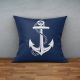 Çapa Navy Blue / Marin Temalı Çift Taraflı Kırlent Kılıfı 2 Adet