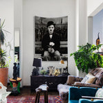 Charlie Chaplin with Flower Duvar Örtüsü