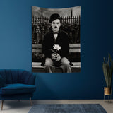 Charlie Chaplin with Flower Duvar Örtüsü