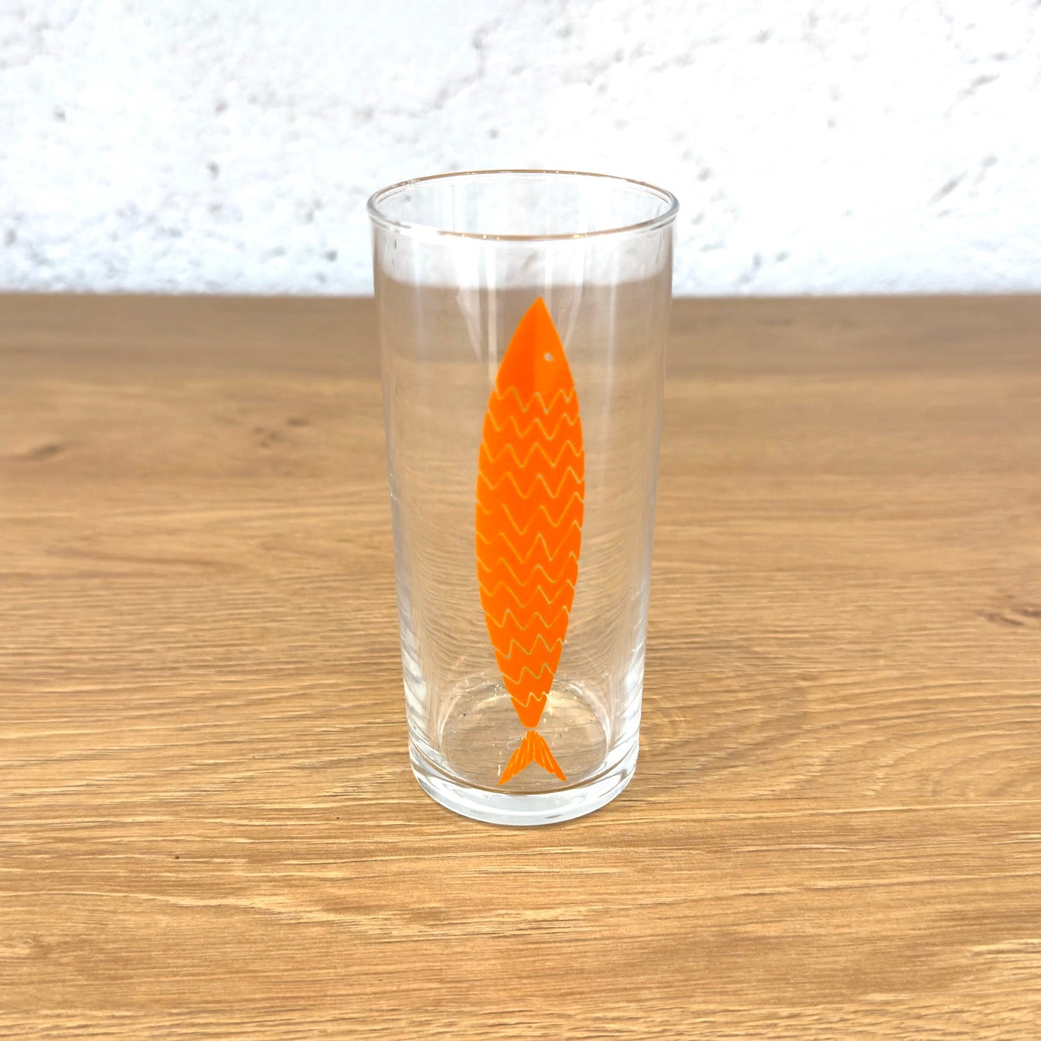 Orange a Fish / Turuncu Balık Baskılı Paşabahçe Rakı Kadehi