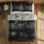 Vespa Ivory & Harley Davidson Model 28B Chalkboard Çift Taraflı Nevresim Takımı