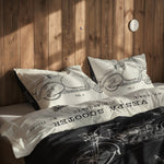 Vespa Ivory & Harley Davidson Model 28B Chalkboard Çift Taraflı Nevresim Takımı