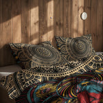 Hypnotic & Gold Mandala Çift Taraflı Nevresim Takımı