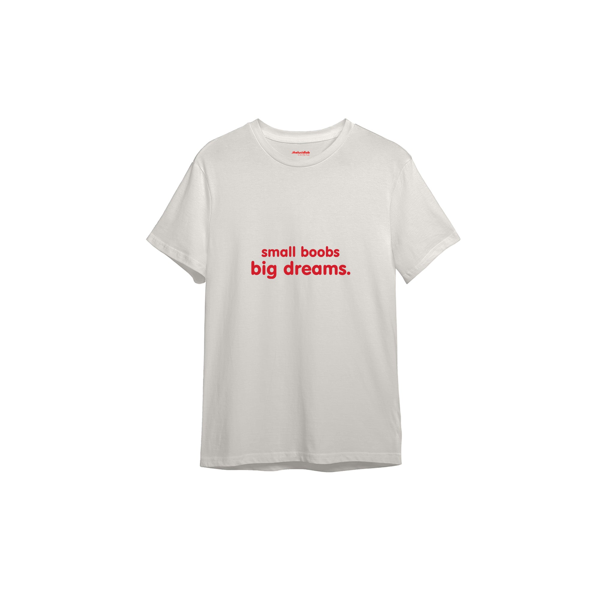 Small Boobs Big Dreams Tişört — Ekru