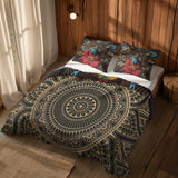 Hypnotic & Gold Mandala Çift Taraflı Nevresim Takımı