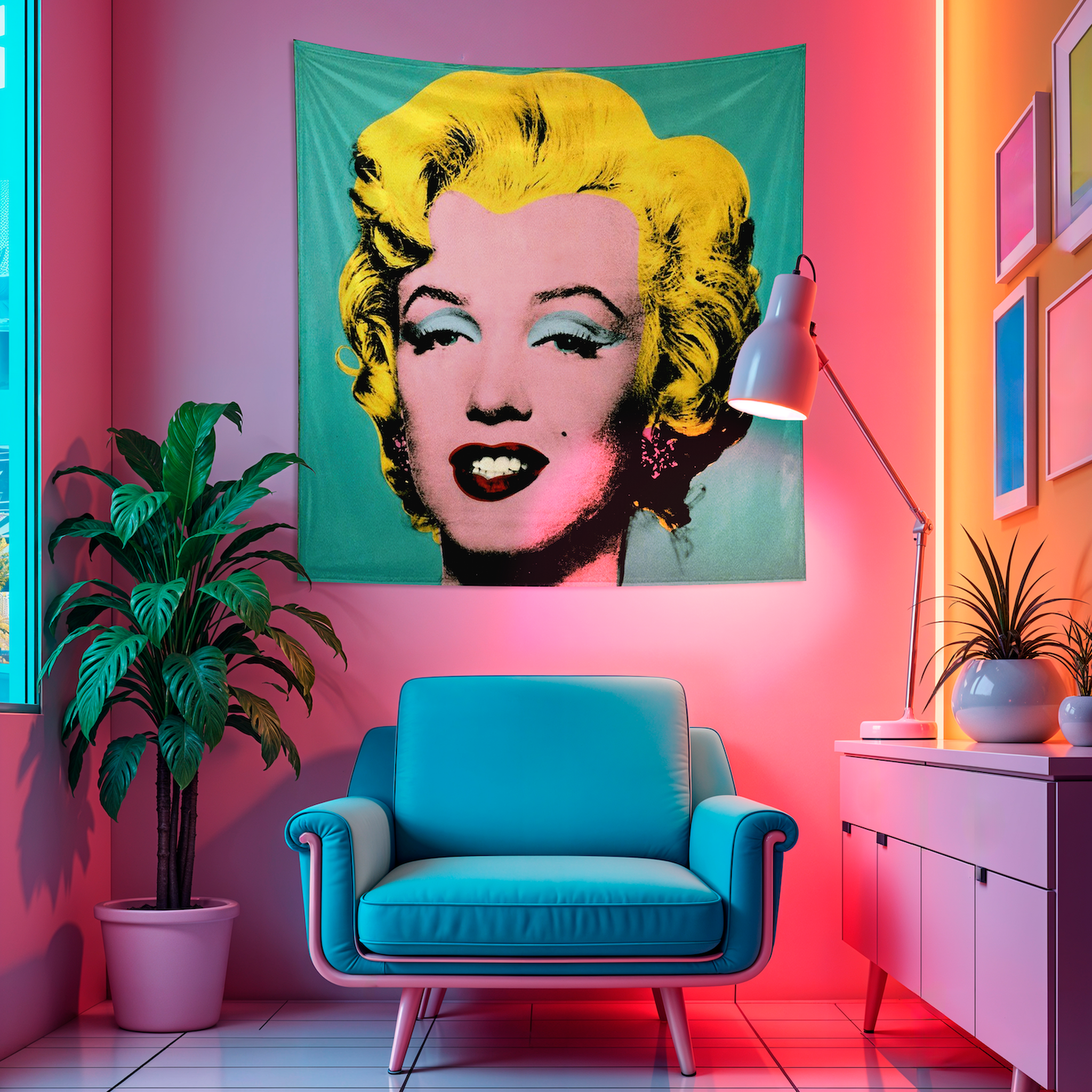 Andy Warhol / Marilyn Monroe Blue Duvar Örtüsü