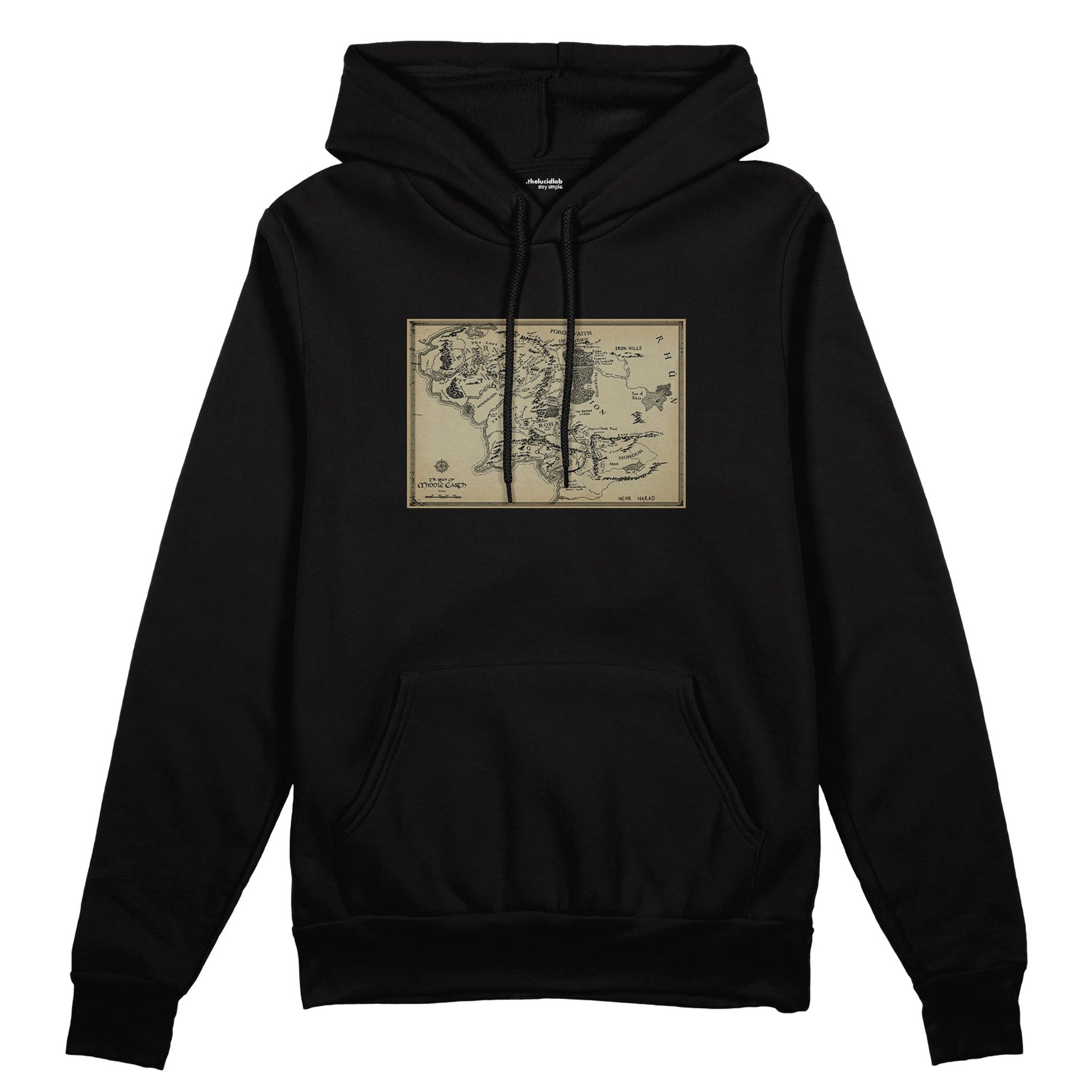 Yüzüklerin Efendisi Orta Dünya Haritası - Lord Of The Rings Oversize Hoodie