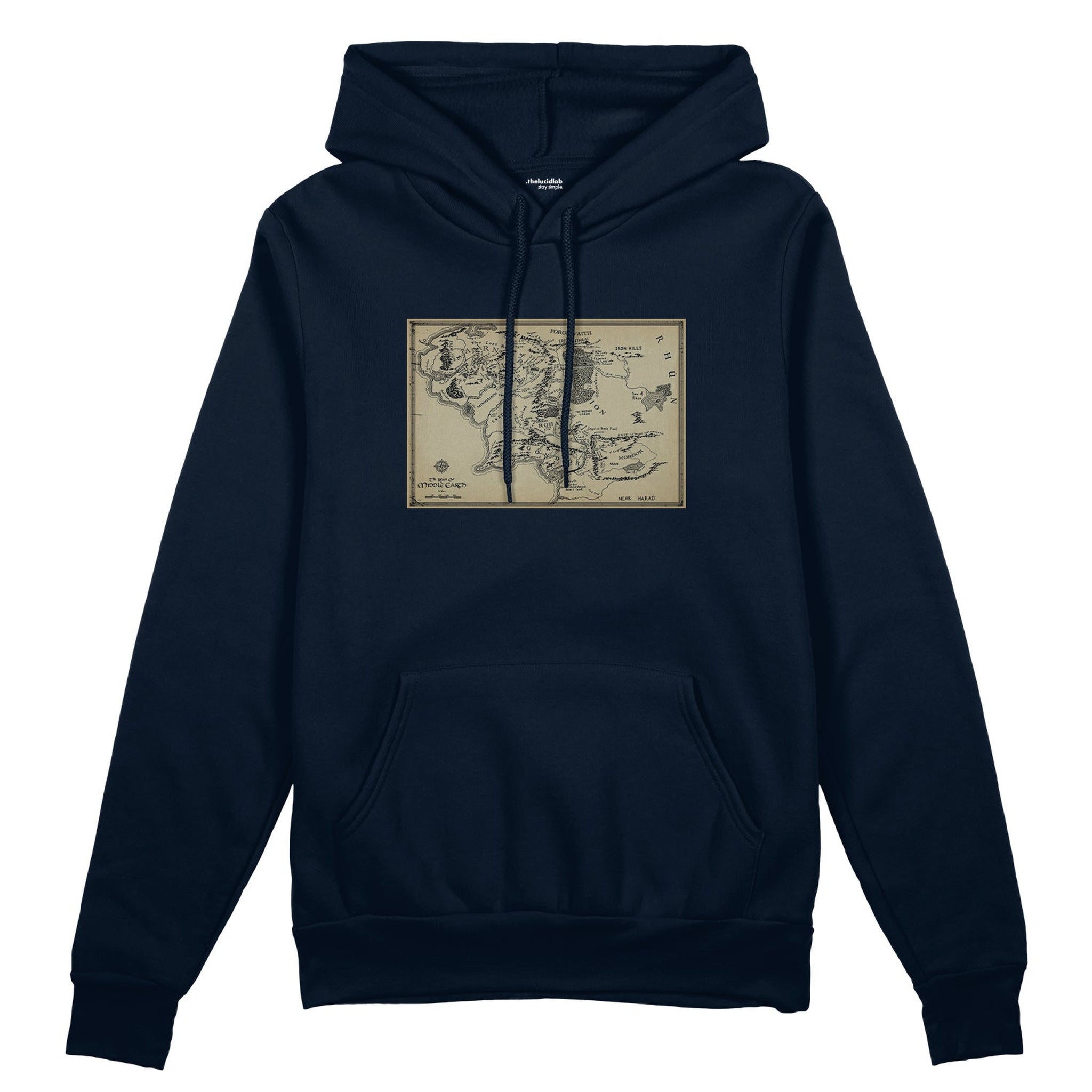 Yüzüklerin Efendisi Orta Dünya Haritası - Lord Of The Rings Oversize Hoodie