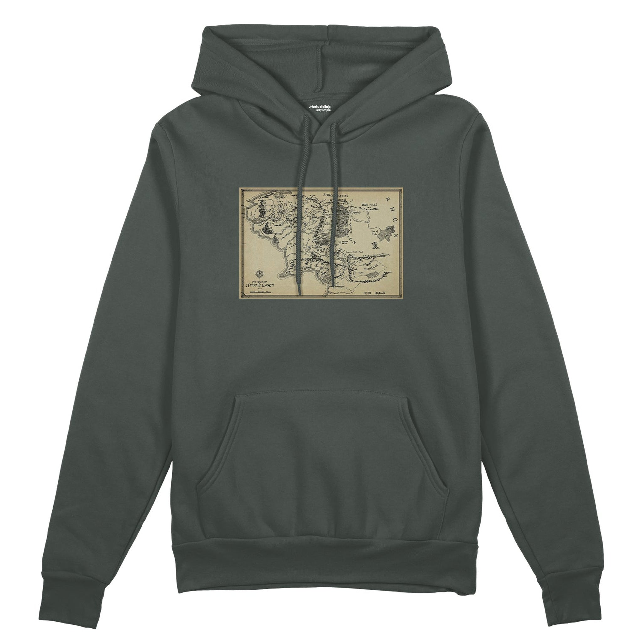 Yüzüklerin Efendisi Orta Dünya Haritası - Lord Of The Rings Oversize Hoodie