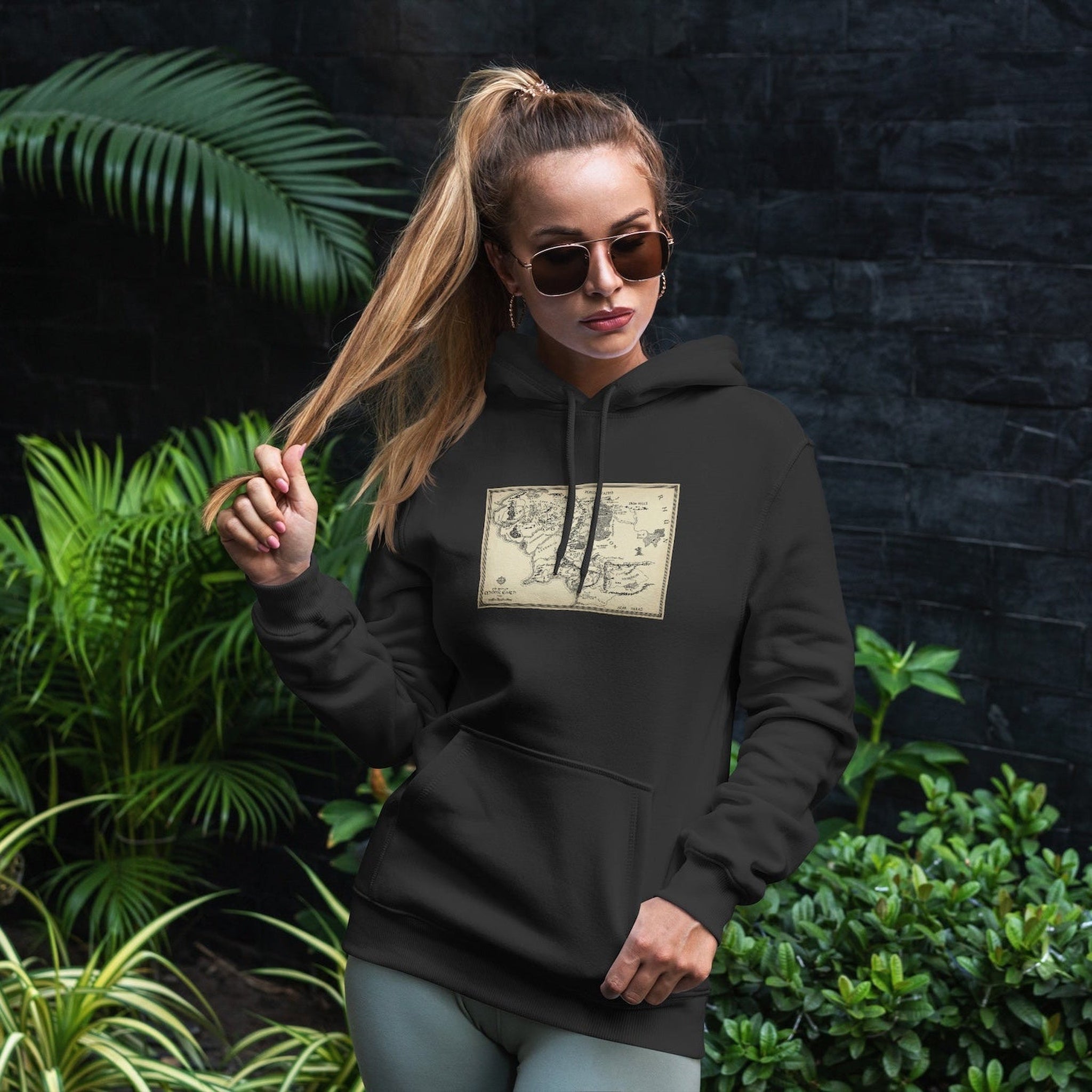 Yüzüklerin Efendisi Orta Dünya Haritası - Lord Of The Rings Oversize Hoodie