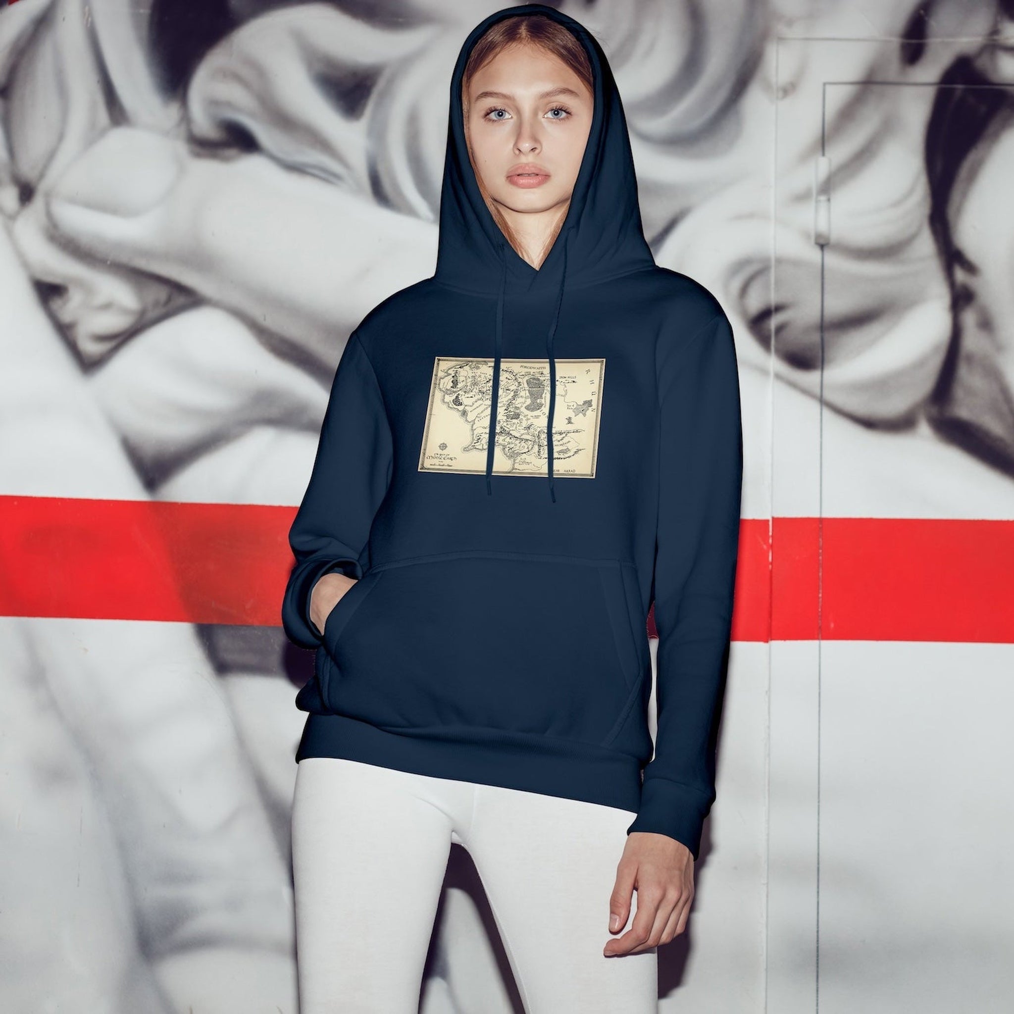Yüzüklerin Efendisi Orta Dünya Haritası - Lord Of The Rings Oversize Hoodie