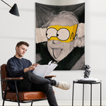 Albert Einstein / Homer Simpson Duvar Örtüsü