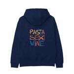Pasta Sex Wine Hoodie - Lacivert - arka görünüm