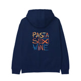Pasta Sex Wine Hoodie - Lacivert - arka görünüm