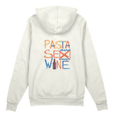 Pasta Sex Wine Oversize Hoodie - Beyaz - arka görünüm
