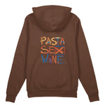Pasta Sex Wine Oversize Hoodie - Kahverengi - arka görünüm