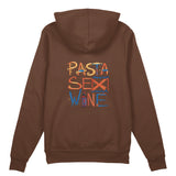 Pasta Sex Wine Oversize Hoodie - Kahverengi - arka görünüm