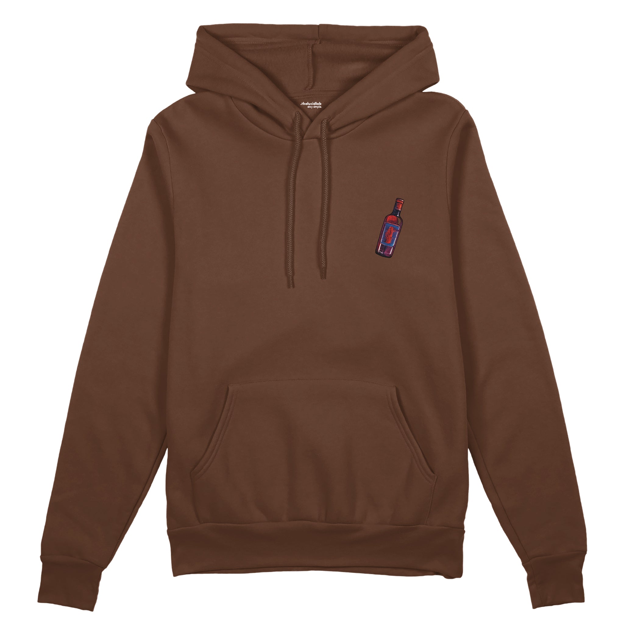 Pasta Sex Wine Oversize Hoodie - Kahverengi - ön görünüm
