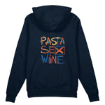 Pasta Sex Wine Oversize Hoodie - Lacivert - arka görünüm