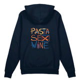 Pasta Sex Wine Oversize Hoodie - Lacivert - arka görünüm