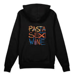 Pasta Sex Wine Oversize Hoodie - Siyah - arka görünüm