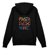 Pasta Sex Wine Oversize Hoodie - Siyah - arka görünüm