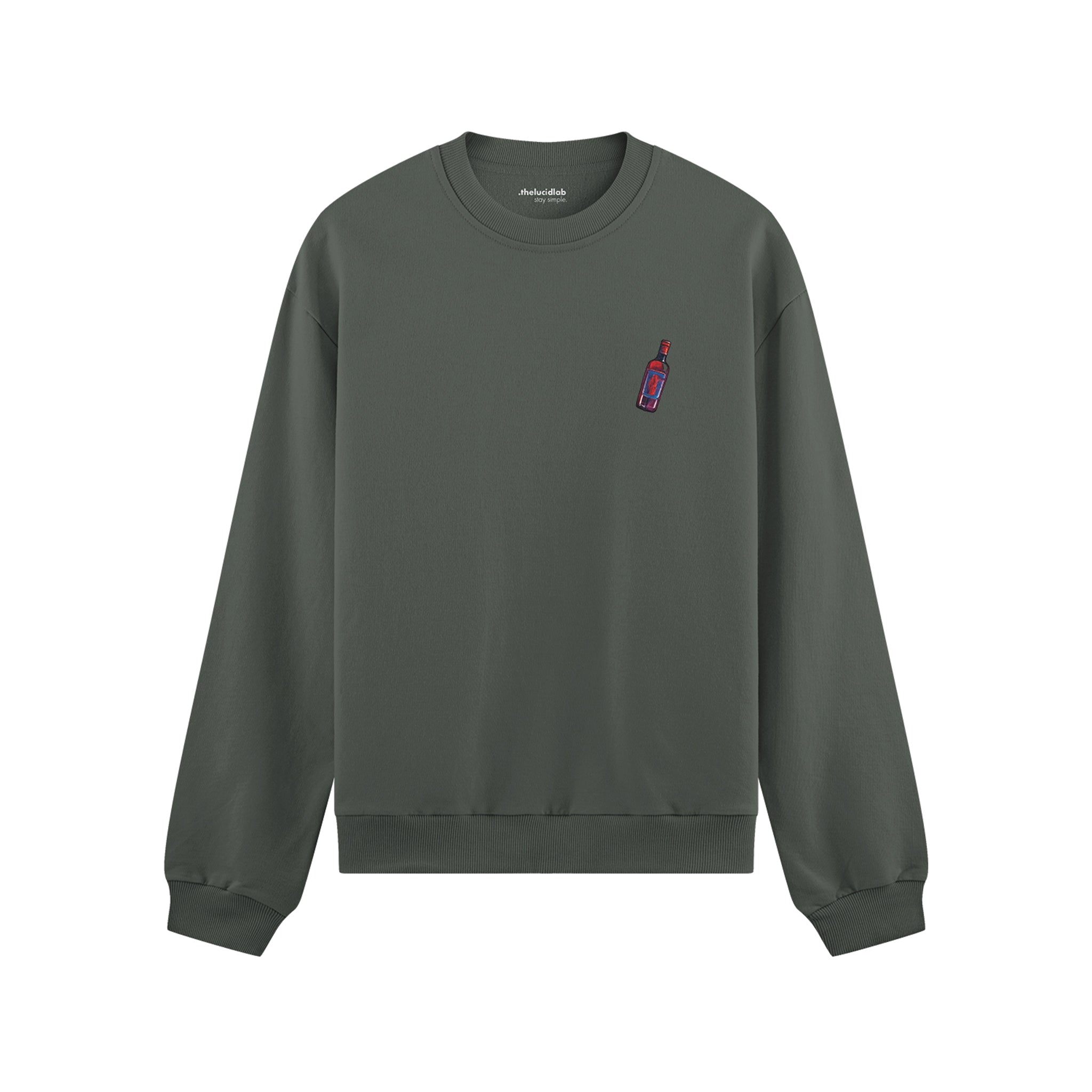 Pasta Sex Wine Oversize Sweatshirt - Antrasit - ön görünüm