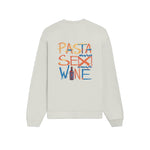 Pasta Sex Wine Oversize Sweatshirt - Beyaz - arka görünüm