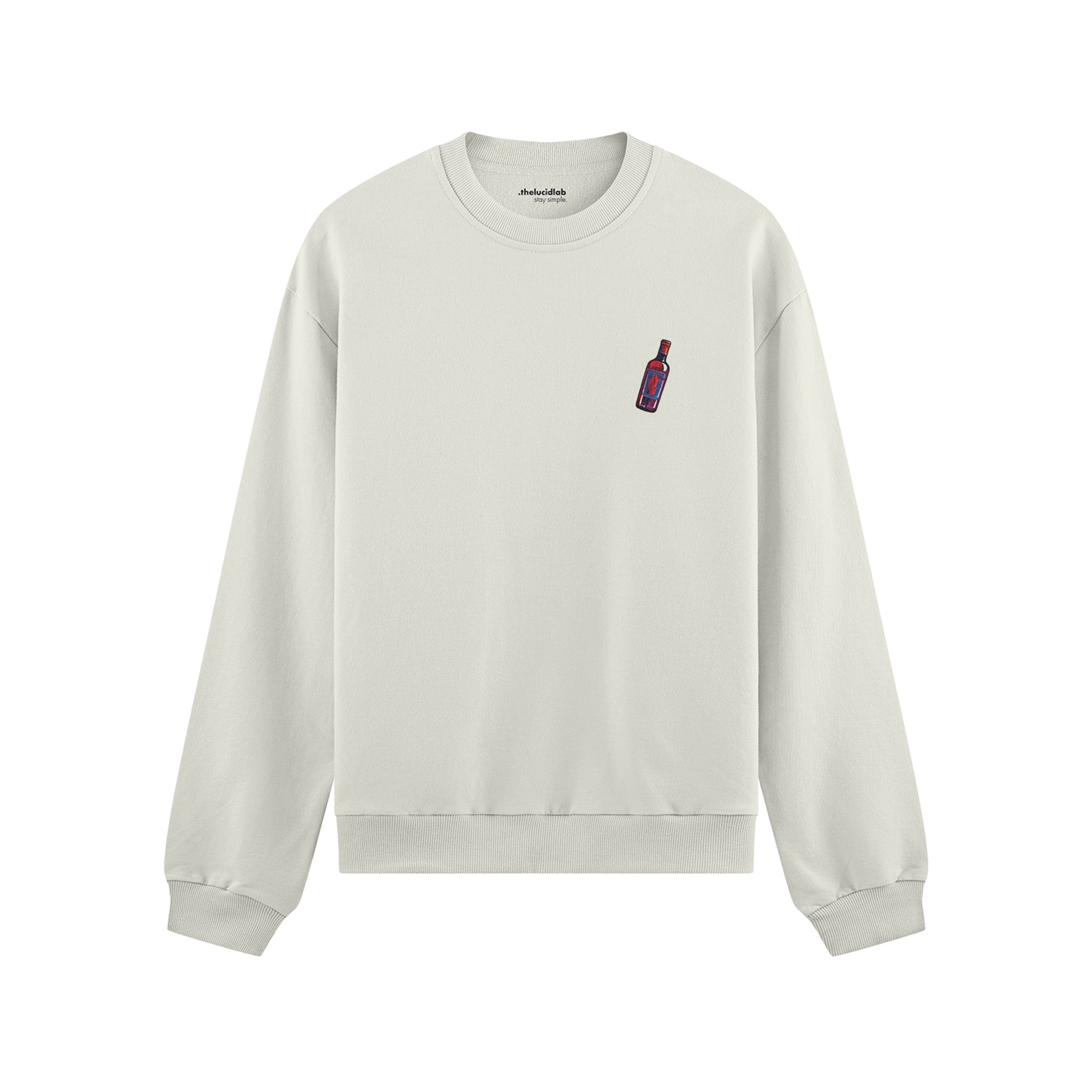 Pasta Sex Wine Oversize Sweatshirt - Beyaz - ön görünüm