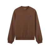 Pasta Sex Wine Oversize Sweatshirt - Kahverengi - ön görünüm
