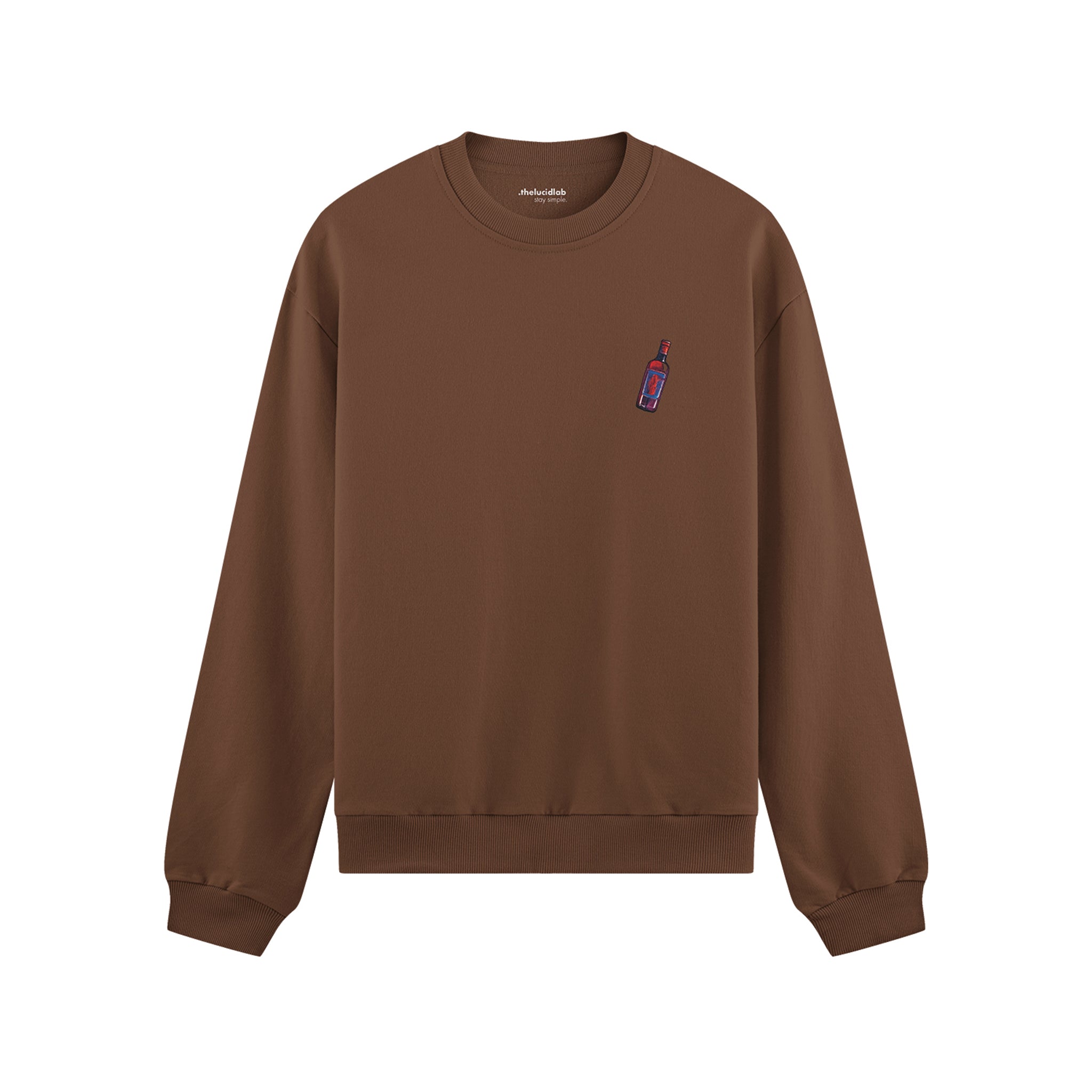 Pasta Sex Wine Oversize Sweatshirt - Kahverengi - ön görünüm