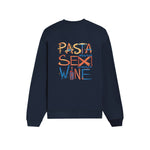 Pasta Sex Wine Oversize Sweatshirt - Lacivert - arka görünüm