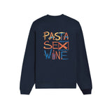 Pasta Sex Wine Oversize Sweatshirt - Lacivert - arka görünüm