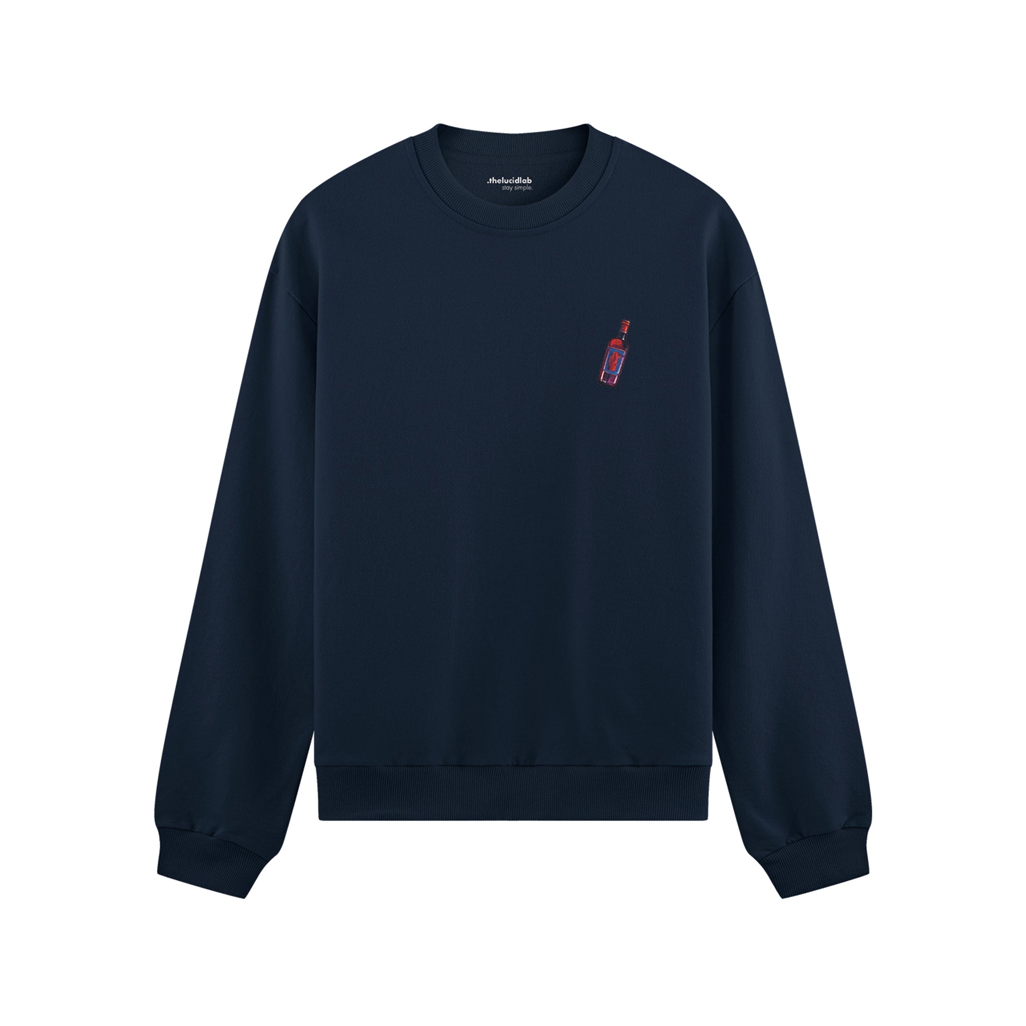 Pasta Sex Wine Oversize Sweatshirt - Lacivert - ön görünüm