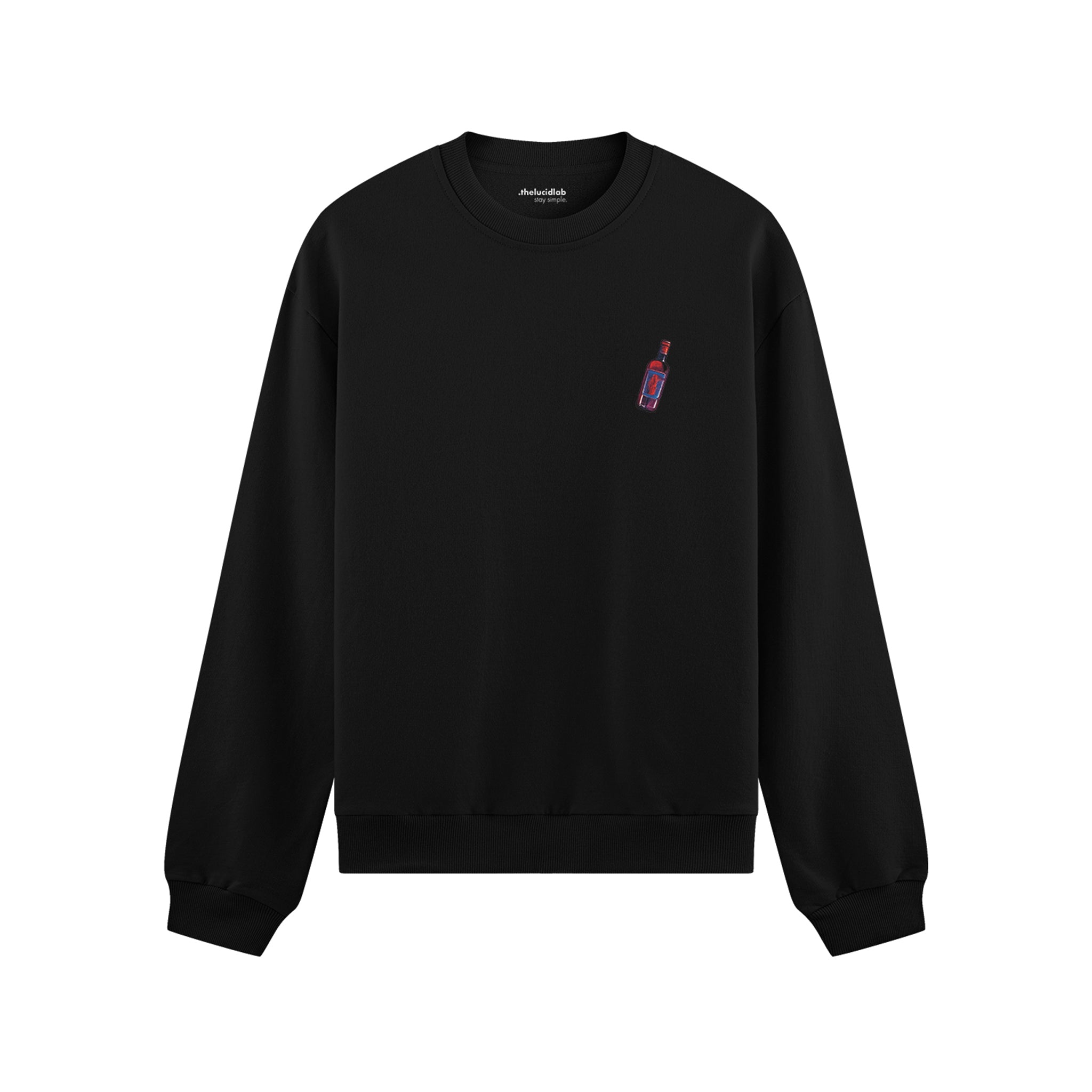 Pasta Sex Wine Oversize Sweatshirt - Siyah - ön görünüm