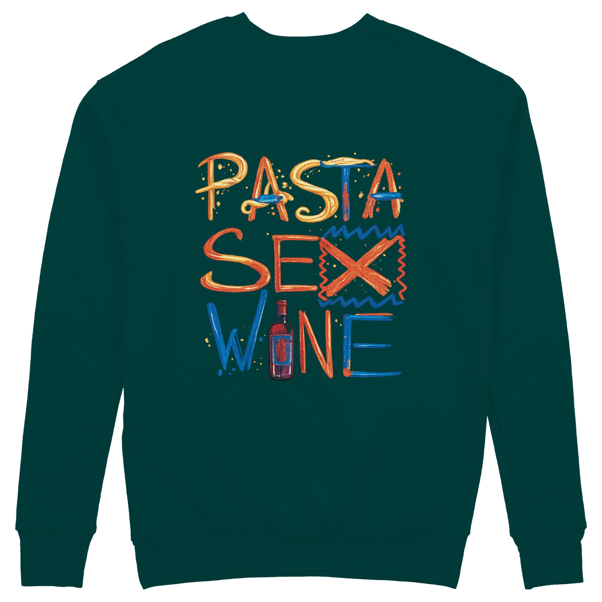 Pasta Sex Wine Sweatshirt - Antrasit - arka görünüm