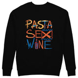 Pasta Sex Wine Sweatshirt - Siyah - arka görünüm