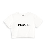 Peace Crop Tişört — Beyaz — ön görünüm