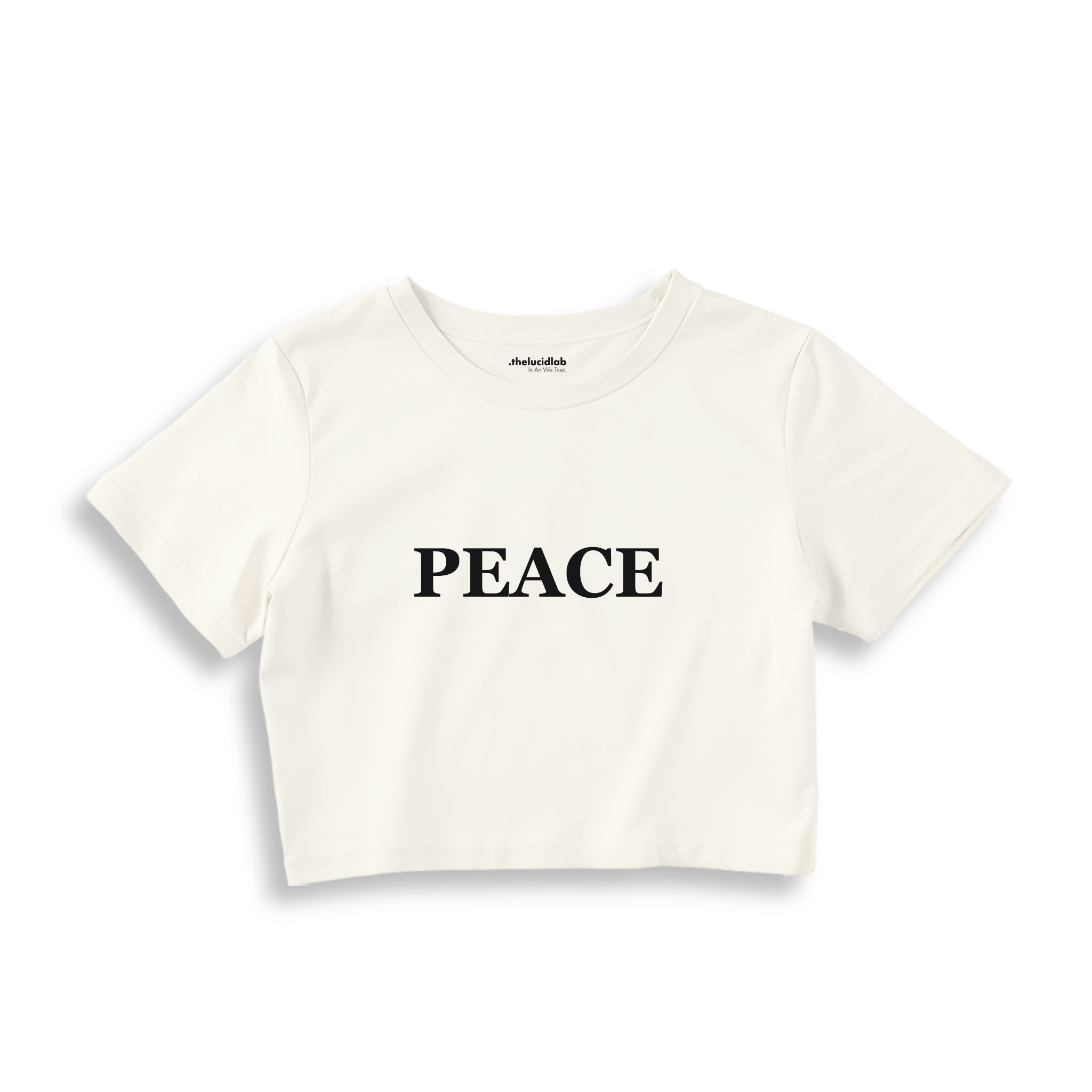 Peace Crop Tişört — Ekru — ön görünüm