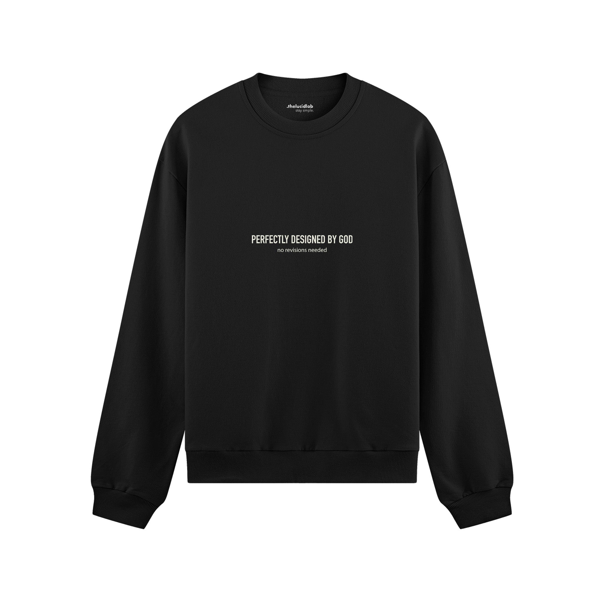 Perfectly Design By God Oversize Sweatshirt - Siyah - ön görünüm