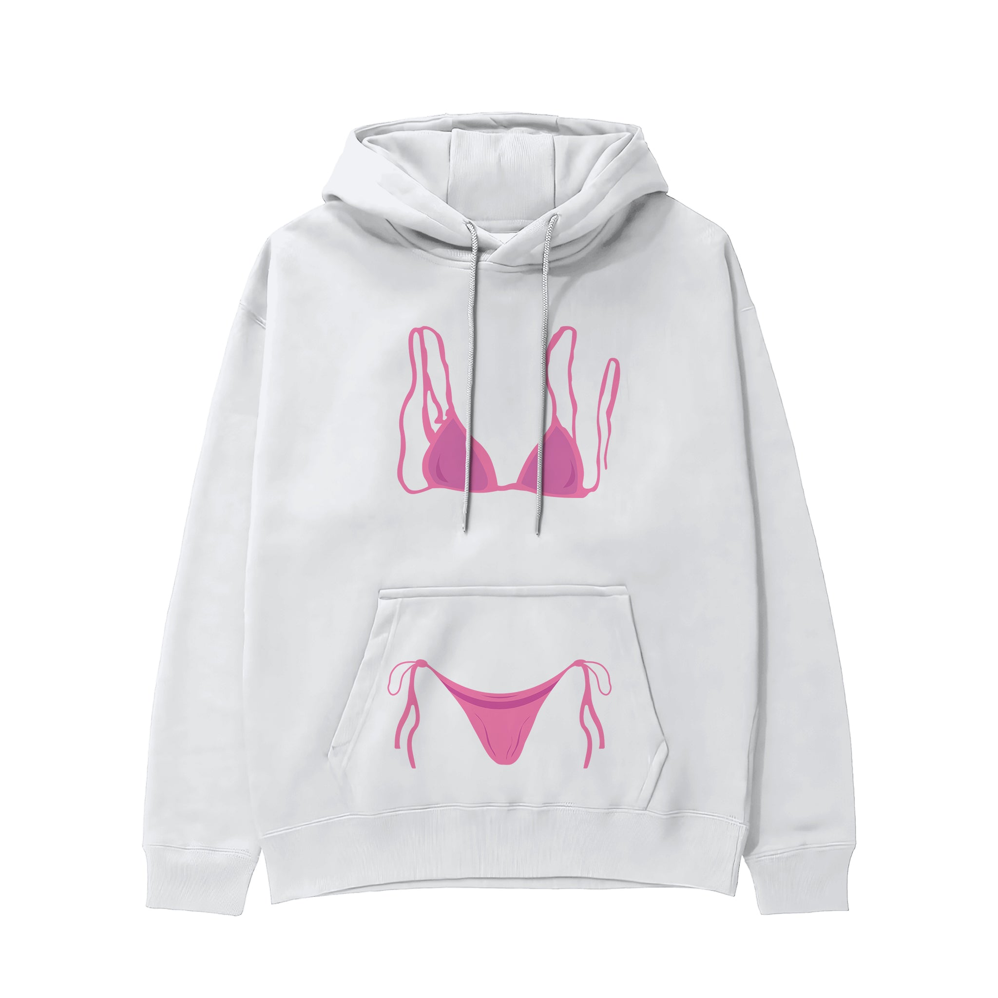 Pink Bikini Hoodie - Beyaz - ön görünüm