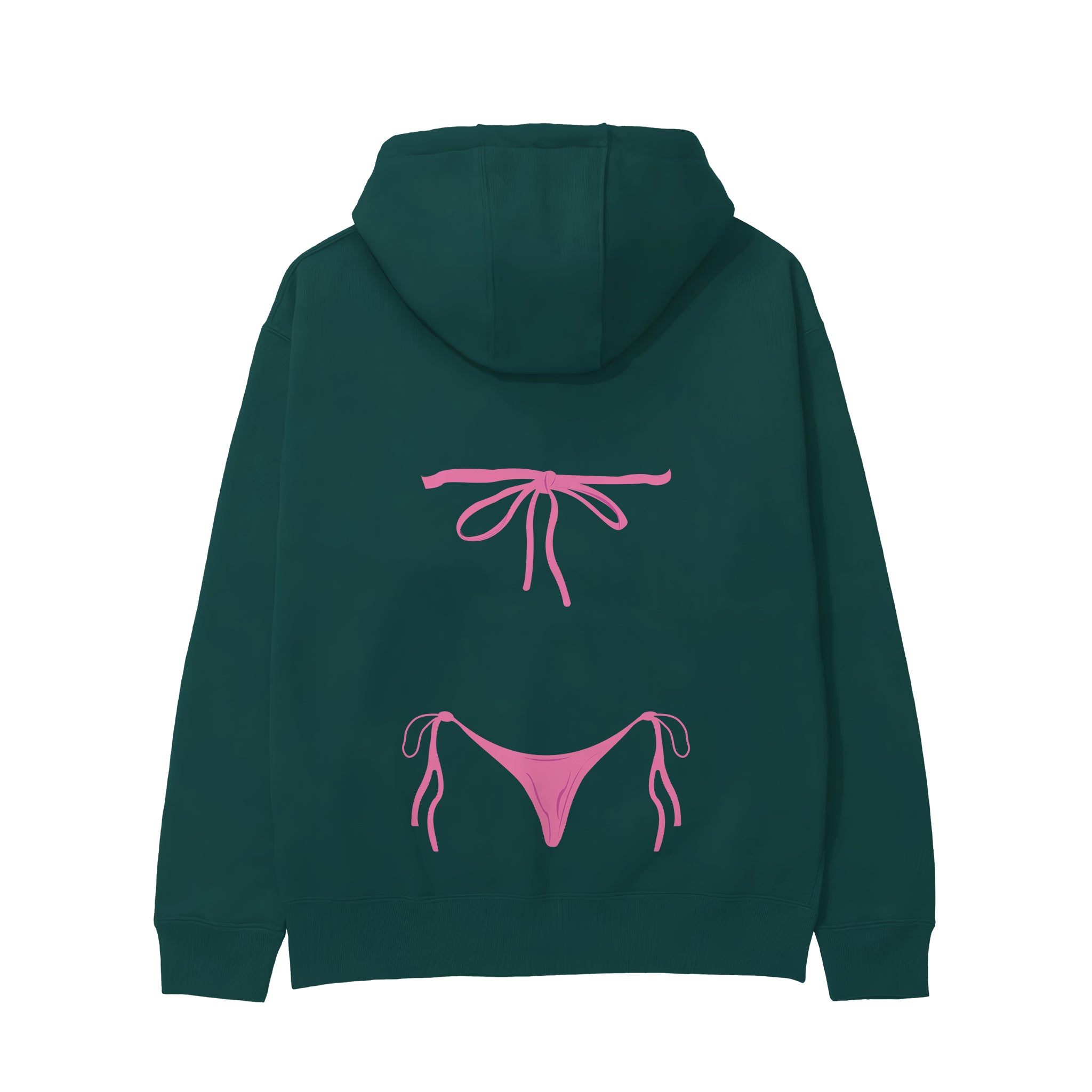 Pink Bikini Hoodie - Koyu Yeşil - arka görünüm